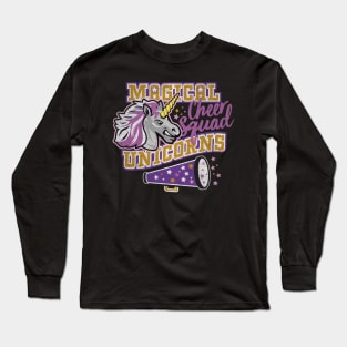 Magical Unicorns Cheer Squad Shirt Cute Unicorn Cheerleaders Long Sleeve T-Shirt